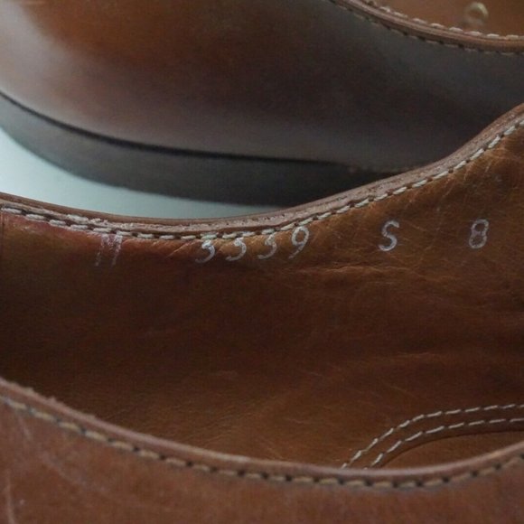 Polo by Ralph Lauren Light Brown Brogue Cap Toe Leather Mens Dress shoes Sz 8B - Picture 9 of 9